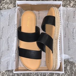 NWT Double-strap wedge sandals